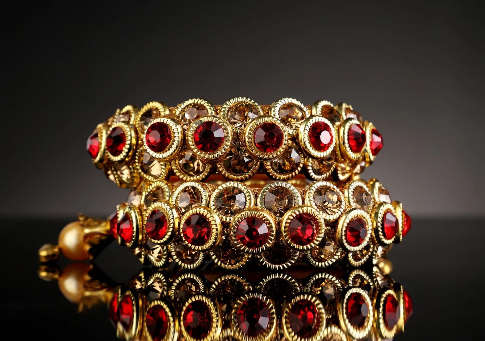 Beaded jewellery in warm light